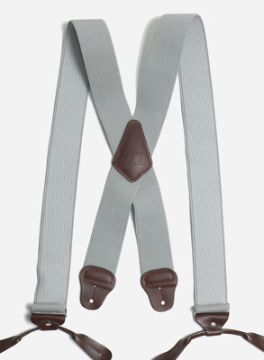 Wide Suspender / Button / Grey