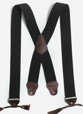 Wide Suspender / Button / Black
