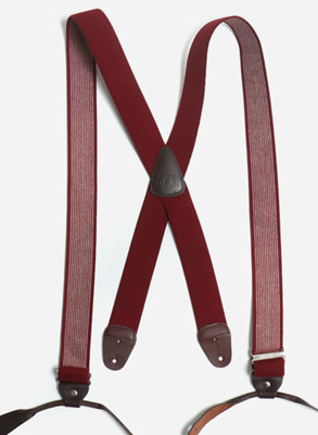 Casual Suspender / Button / Burgundy