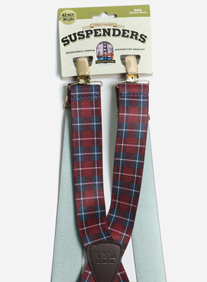 Casual Suspender / Clip / Plad Burgundy 