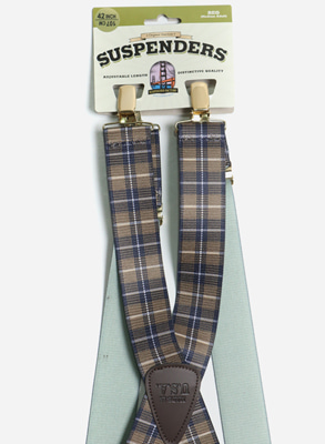 Casual Suspender / Clip / Plad Brown