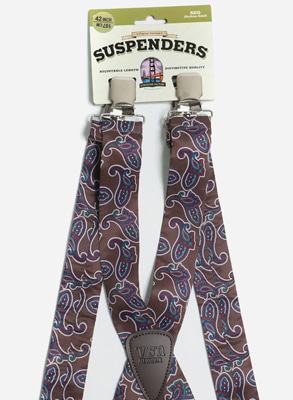 Casual Suspender / Clip / Paisley Brown