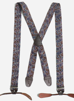 Paisley Suspender / Button / Brown