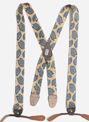 Paisley Suspender / Button / Yellow